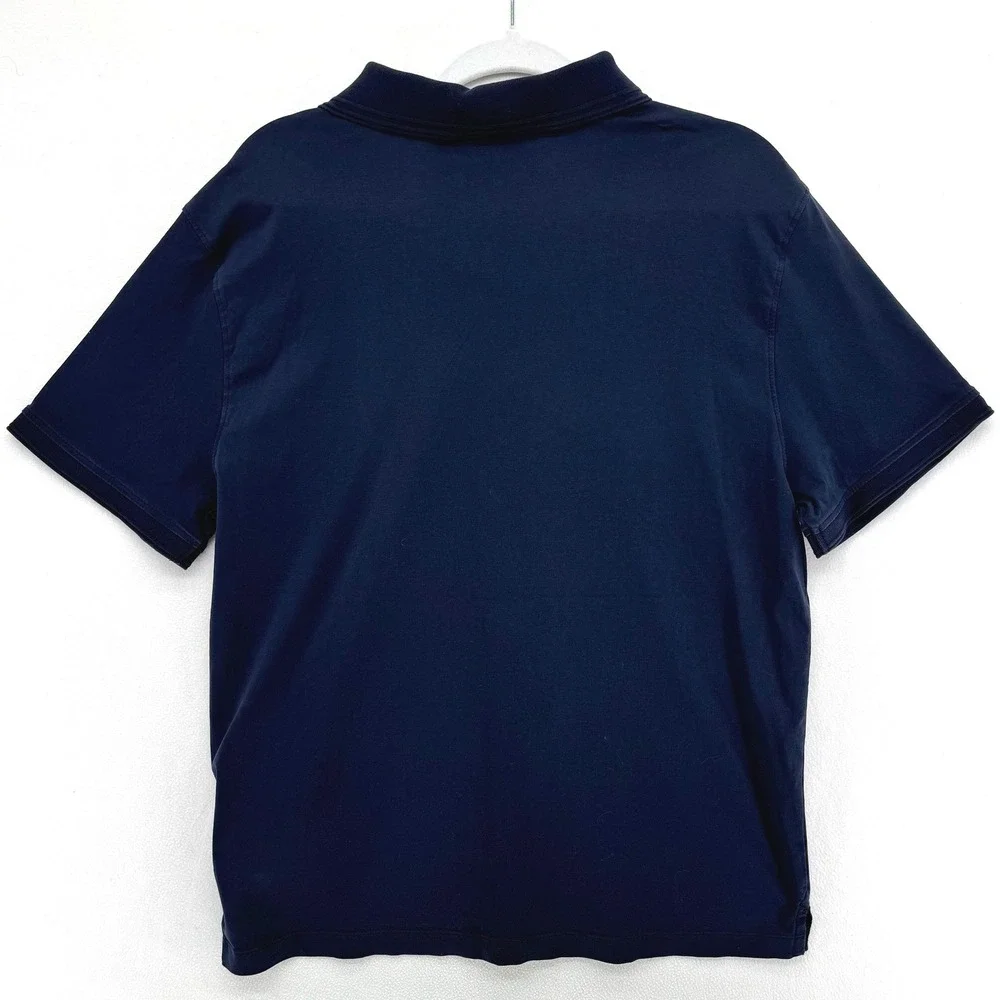 Banana Republic Polo Shirt Men XL Navy Blue Luxe Touch Performance Johnny Collar